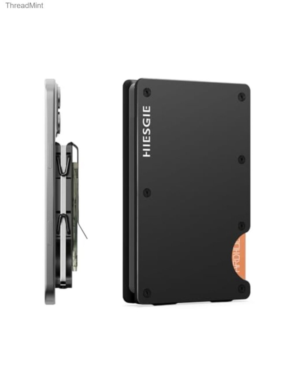RFID Blocking Slim Metal Wallet with Money Clip Compatible with MagSafe